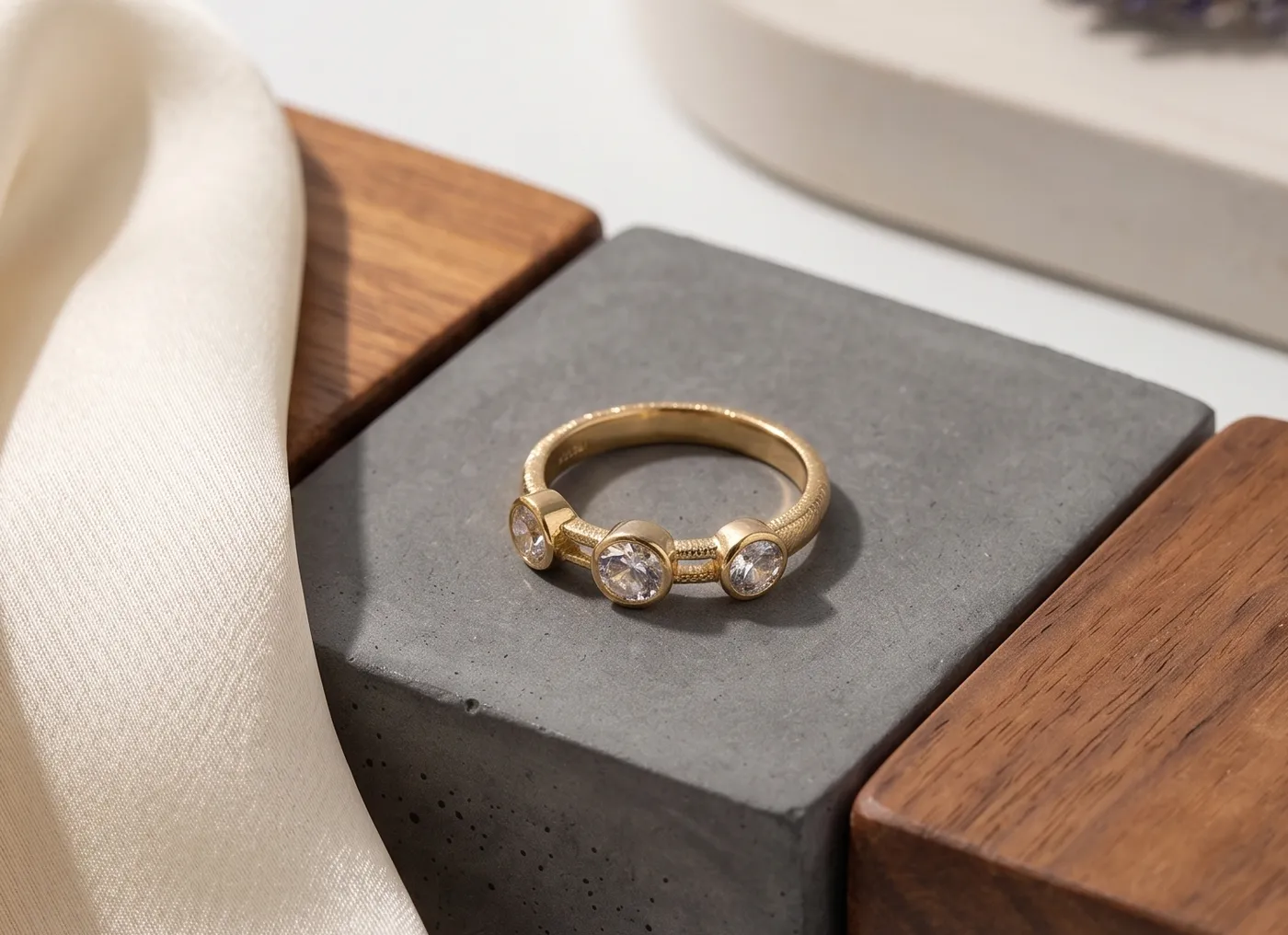 Trilogy Luster Bezel Ring